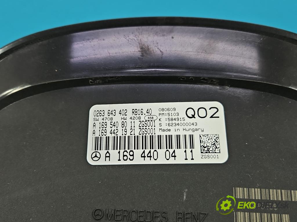 Mercedes B W245 2005-2011 2.0 16v 116 hp manual 85 kW 2034 cm3 5- Přístrojová deska A1694400411 (Přístrojová deska)