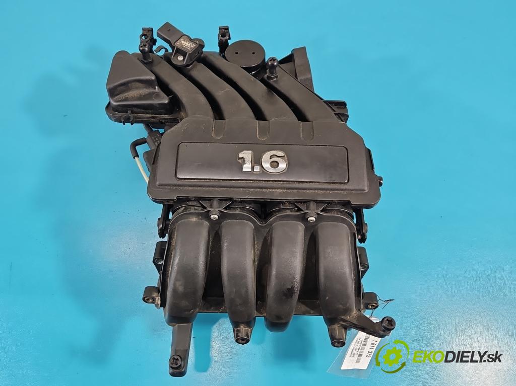 Vw Golf V 2003-2009 1.6 SR BGU 102 hp manual 75 kW 1595 cm3 5- potrubí sací 06A133206AN (Sací potrubí)