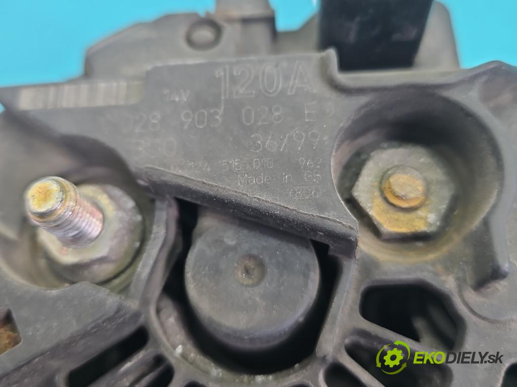 Audi A3 8L 1996-2003 1.6 8v 101 HP manual 74 kW 1595 cm3 5- Alternator 028903028E (Alternátor)