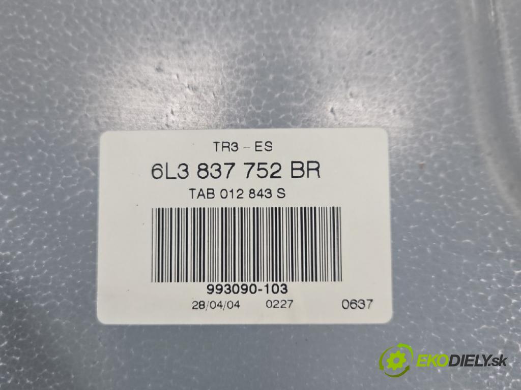 Seat Ibiza III 6L 2002-2008 1.4 tdi 75 HP manual 55 kW 1422 cm3 3- mechanizmus okna predné pravý 6L3837752BR