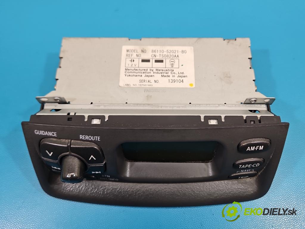 Toyota Yaris I 1999-2005 1.3 vvti 86 HP manual 63 kW 1299 cm3 3- Radio originál 86110-52021