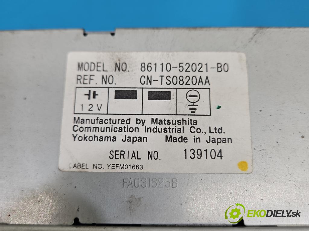 Toyota Yaris I 1999-2005 1.3 vvti 86 HP manual 63 kW 1299 cm3 3- Radio originál 86110-52021