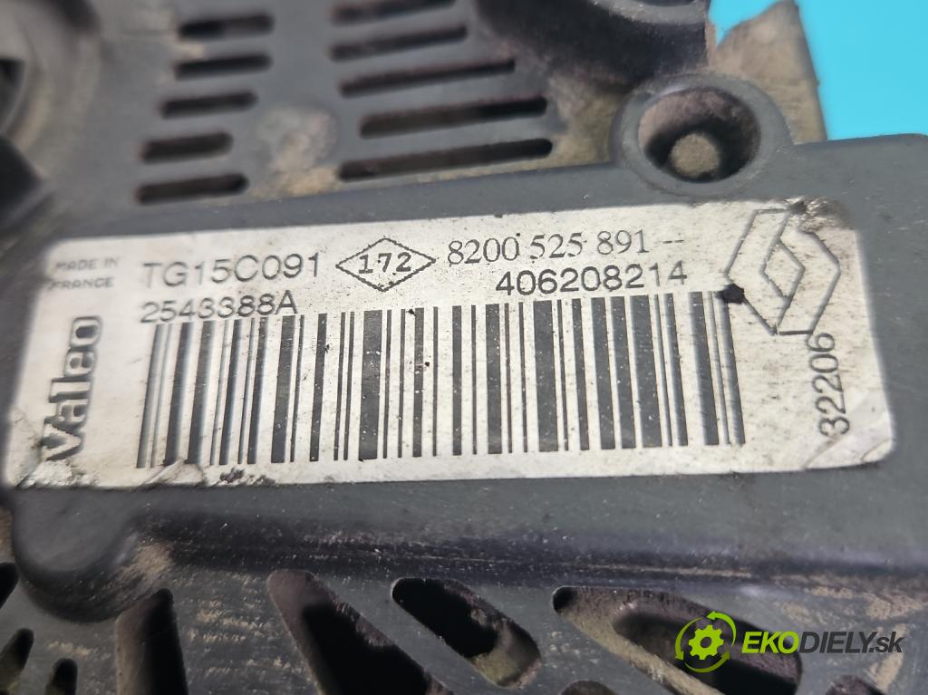 Renault Megane II 2003-2008 2.0 dci 150 HP manual 110 kW 1995 cm3 5- Alternator 8200525891 (Alternátor)