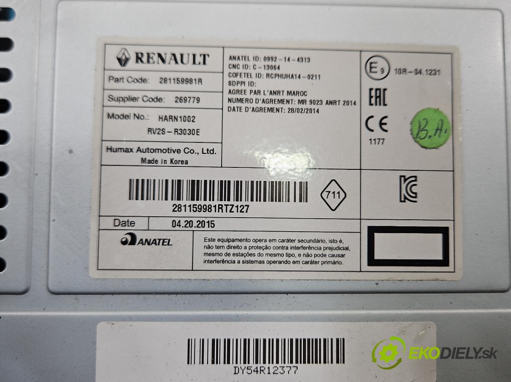 Renault Clio IV 2012-2020 1.5 dci 90 HP manual 66 kW 1461 cm3 5- Radio originál 281159981R