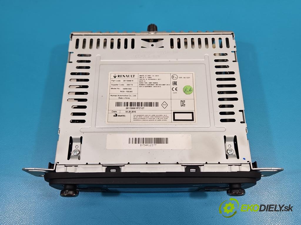 Renault Clio IV 2012-2020 1.5 dci 90 HP manual 66 kW 1461 cm3 5- Radio originál 281159981R
