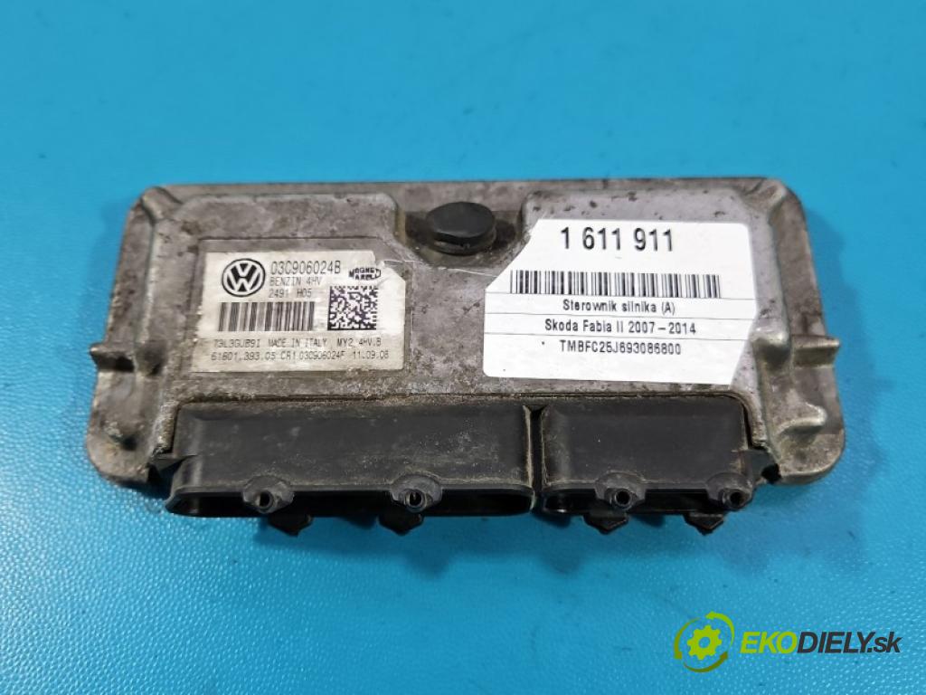 Skoda Fabia II 2007-2014 1.4 16V 86 hp manual 63 kW 1390 cm3 5- řídící jednotka motoru 03C906024B