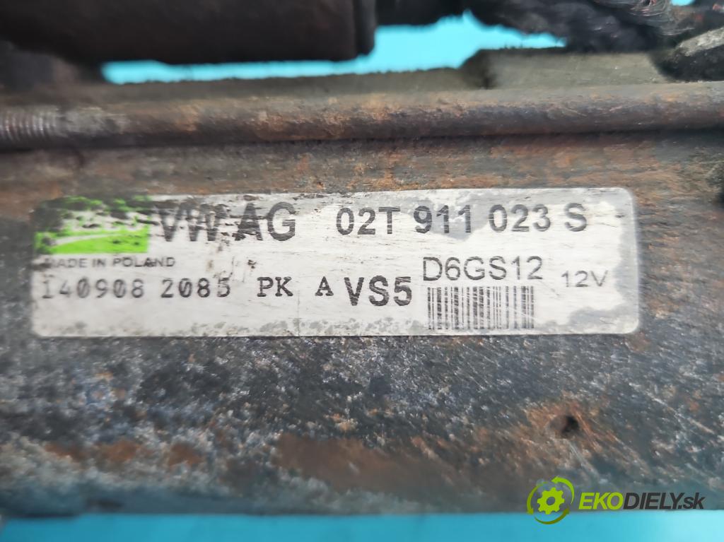 Skoda Fabia II 2007-2014 1.4 16V 86 HP manual 63 kW 1390 cm3 5- štartér 02T911023S (Štartér)