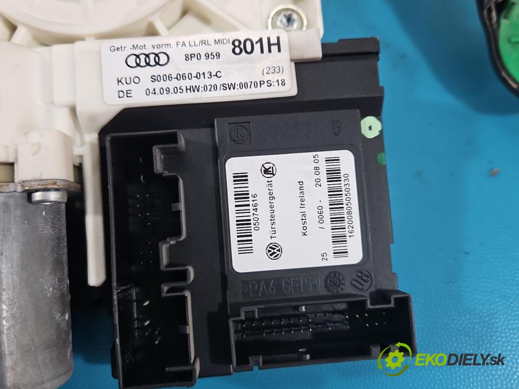 Audi A3 8P 2003-2012 2.0 TDi 140 HP manual 103 kW 1968 cm3 5- mechanizmus okna predné ľavý 8P0959801H