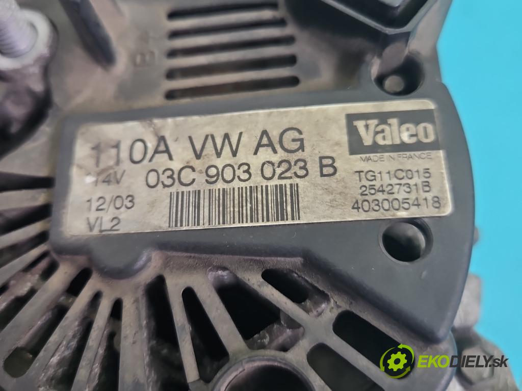 Vw Touran I 2003-2015 1.6 fsi 116 HP manual 85 kW 1598 cm3 5- Alternator 03C903023B (Alternátor)