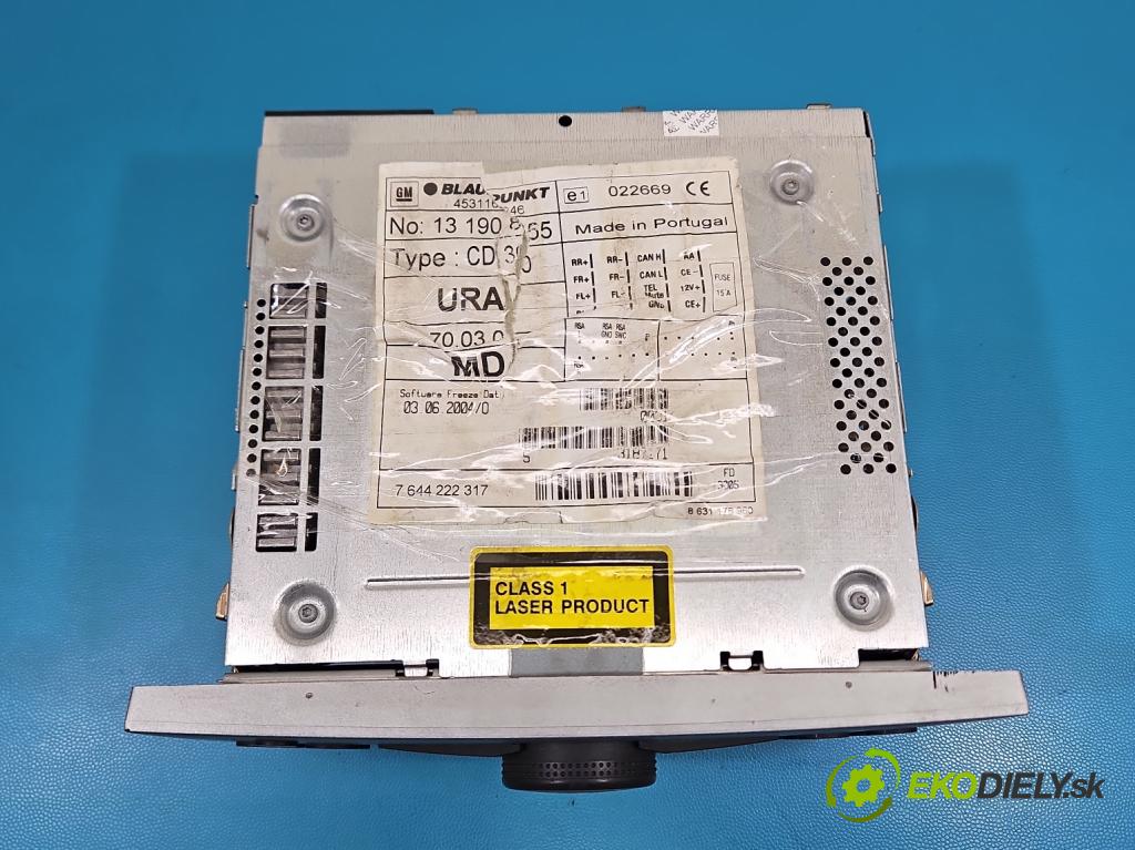 Opel Meriva A 2002-2010 1.4 16V 90 hp manual 66 kW 1364 cm3 5- Radio továrna: 13190855