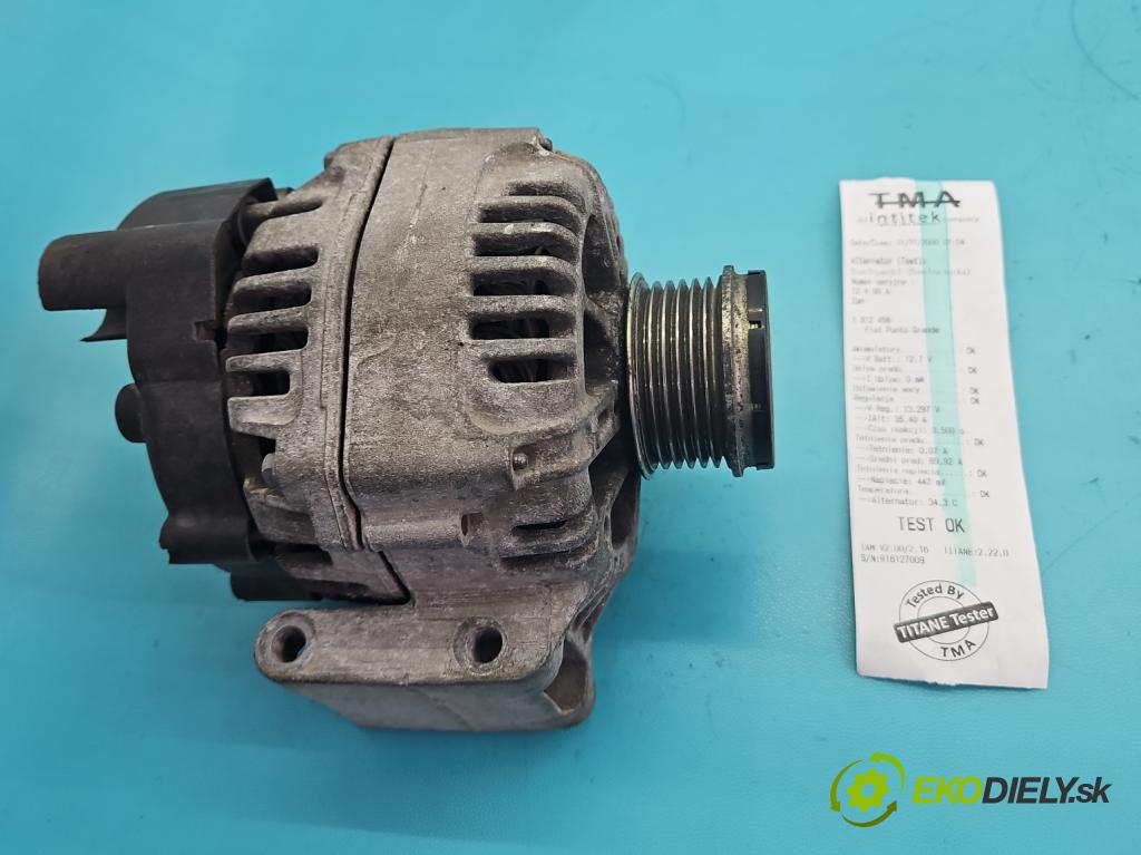Fiat Punto Grande 1.3d 75 hp manual 55 kW 1248 cm3 3- Alternator 51718499 (Alternátor)