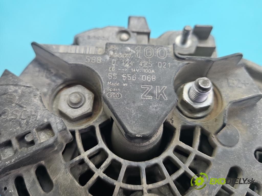 Opel Meriva A 2002-2010 1.4 16V 90 hp manual 66 kW 1364 cm3 5- Alternator 0124425021 (Alternátor)