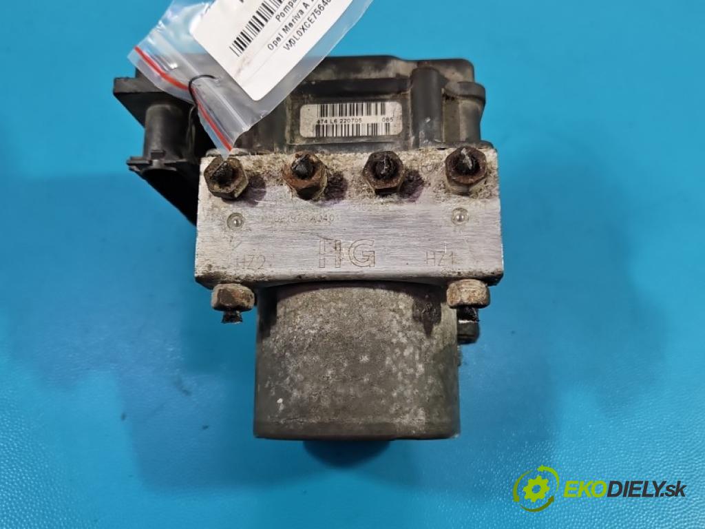 Opel Meriva A 2002-2010 1.4 16V 90 HP manual 66 kW 1364 cm3 5- čerpadlo abs 0265800443 (Pumpa ABS)