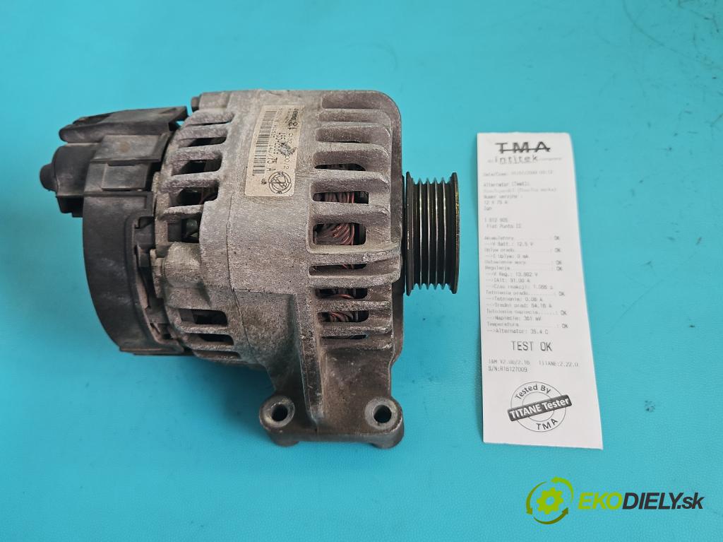 Fiat Punto II 1999-2010 1.2 16V 80 hp manual 59 kW 1242 cm3 3- Alternator 46542889 (Alternátor)