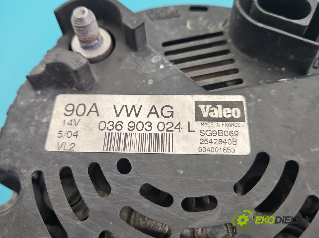 Vw Golf V 2003-2009 1.4 16V 75 hp manual 55 kW 1390 cm3 5- Alternator 036903024L (Alternátor)