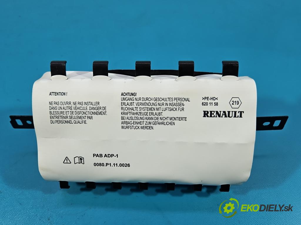 Renault Clio IV 2012-2020 1.5 dci 90 HP manual 66 kW 1461 cm3 5- airbag vzduch: spolujezdce: 620161600F (Airbag)