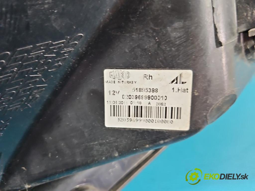 Fiat Punto Grande 1.2 8V 69KM manual 51 kW 1242 cm3 3- světlo zadní pravé blatník: 51895398