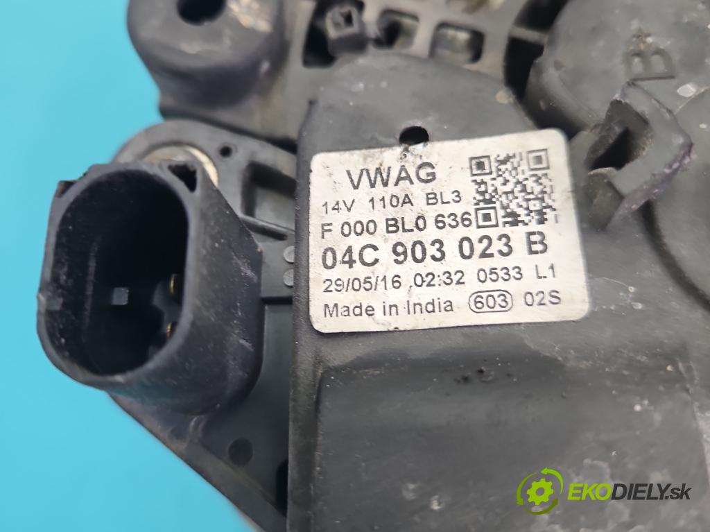 Skoda Citigo 2011-2019 1.0 MPI 60 hp manual 44 kW 999 cm3 3- Alternator 04C903023B (Alternátor)