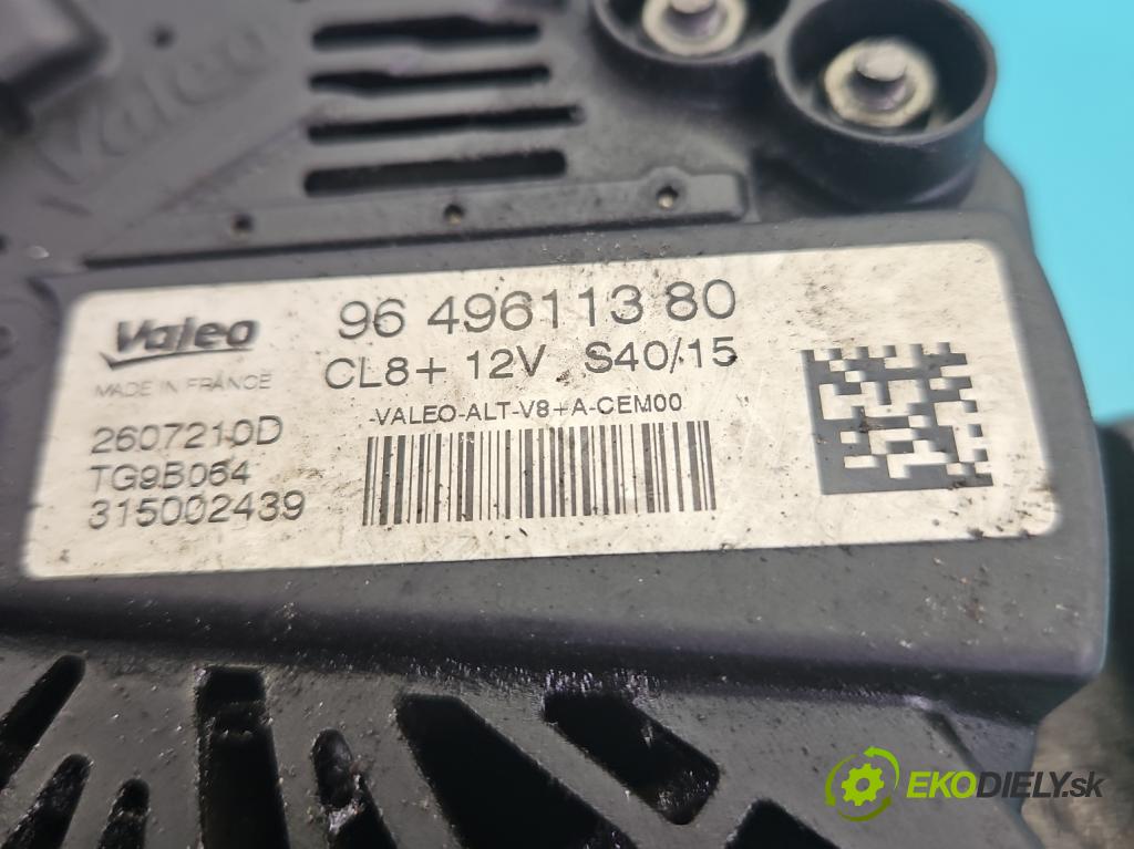 Citroen Xsara Picasso 1.8 16V 116 hp manual 85 kW 1749 cm3 5- Alternator 9649611380 (Alternátor)