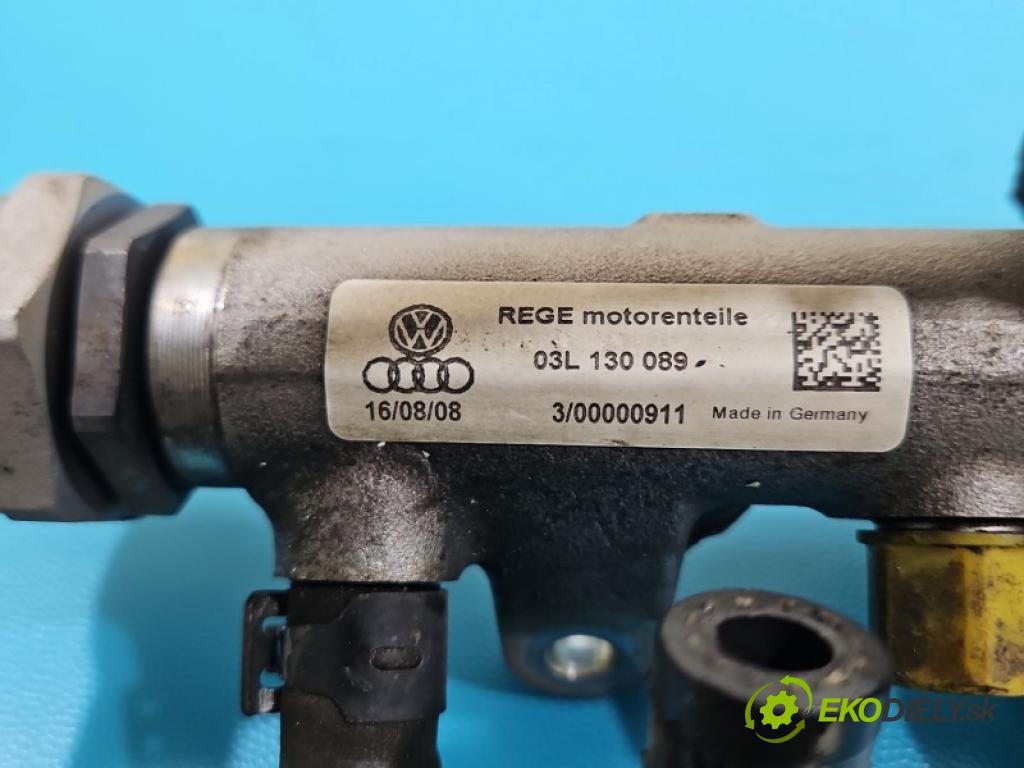 Vw Tiguan I 2007-2016 2.0 tdi 140 hp manual 103 kW 1968 cm3 5- lišta vstřikovací 03L130089 (Vstřikovací lišta)