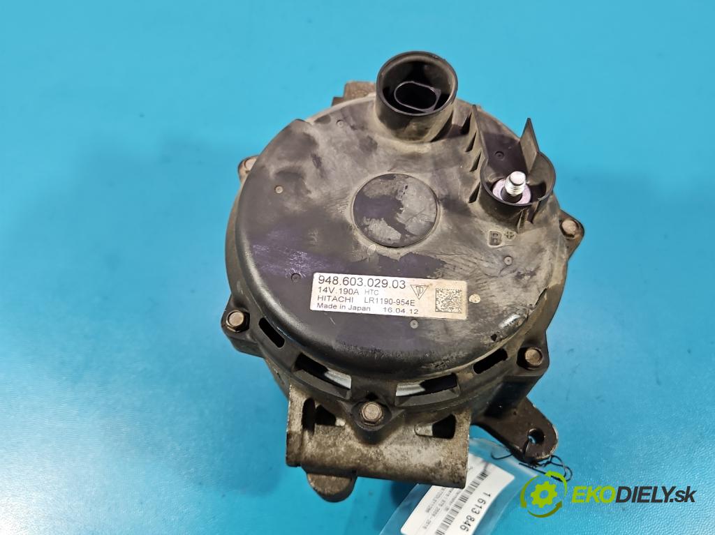 Porsche Panamera I 970 2009-2016 3.6 V6 310HP automatic 228 kW 3605 cm3 5- Alternator 94860302903 (Alternátor)