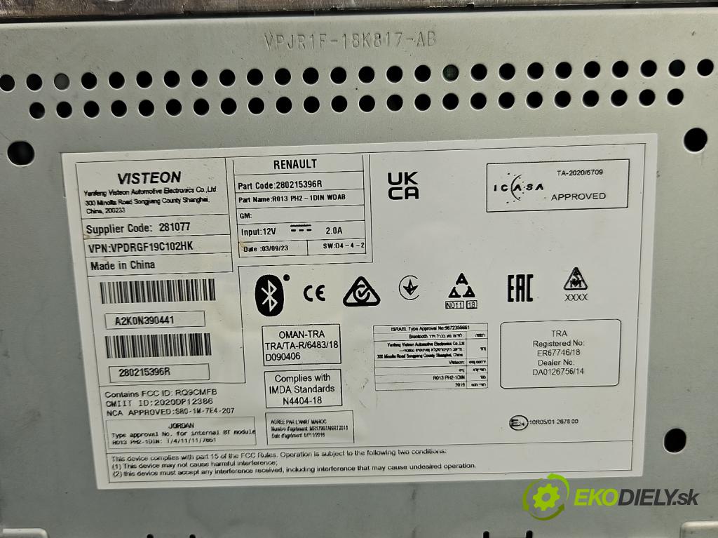 Renault Express 1.5 dci 95 HP manual 70 kW 1461 cm3 5- Radio originál 280215396R