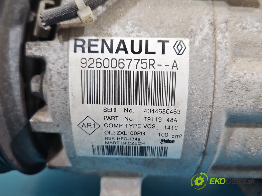 Dacia Logan II 2012-2020 1.2 16V 75 HP manual 55 kW 1149 cm3 4- Kompresor: klimatizácie 926006775R (Kompresor klimatizácie)