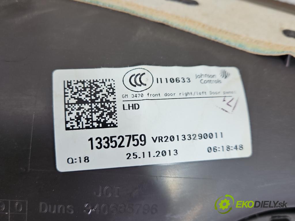 Opel Zafira C 2012-2019 Tourer 2.0 CDTI 165 HP manual 121 kW 1956 cm3 5- Čalounictví: dvere predné pravé 13352759
