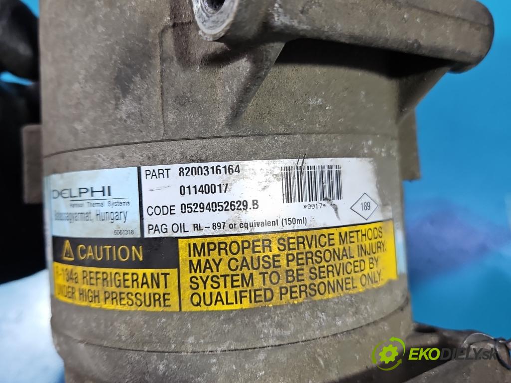 Renault Megane II 2003-2008 1.6 16V 113 HP manual 83 kW 1598 cm3 5- Kompresor: klimatizácie 8200316164 (Kompresor klimatizácie)