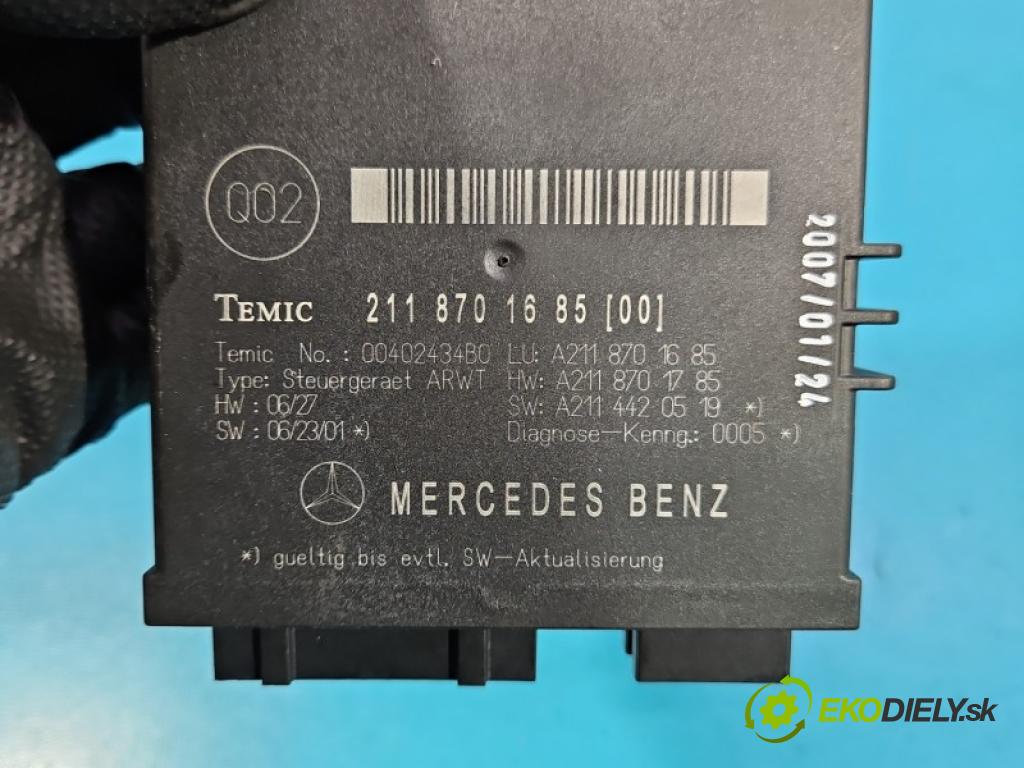 Mercedes E W211 2002-2009 3.5 V6 272964 272 HP automatic 200 kW 3498 cm3 5- riadiaca jednotka ostatné 2118701685