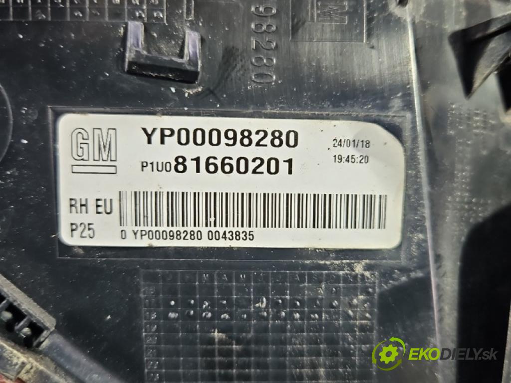 Opel Grandland 2017–2024 1.2 T 131 hp manual 96 kW 1199 cm3 5- světlo zadní pravé blatník: YP00098280