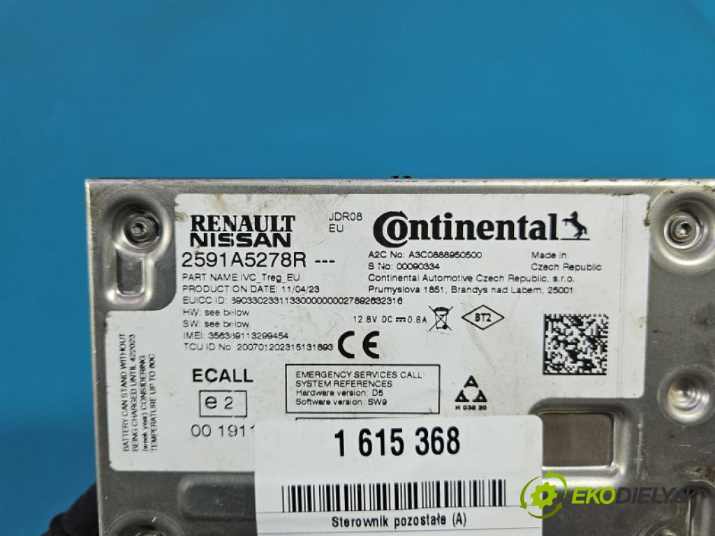 Renault Express 1.5 dci 95 HP manual 70 kW 1461 cm3 5- riadiaca jednotka ostatné 2591A5278R