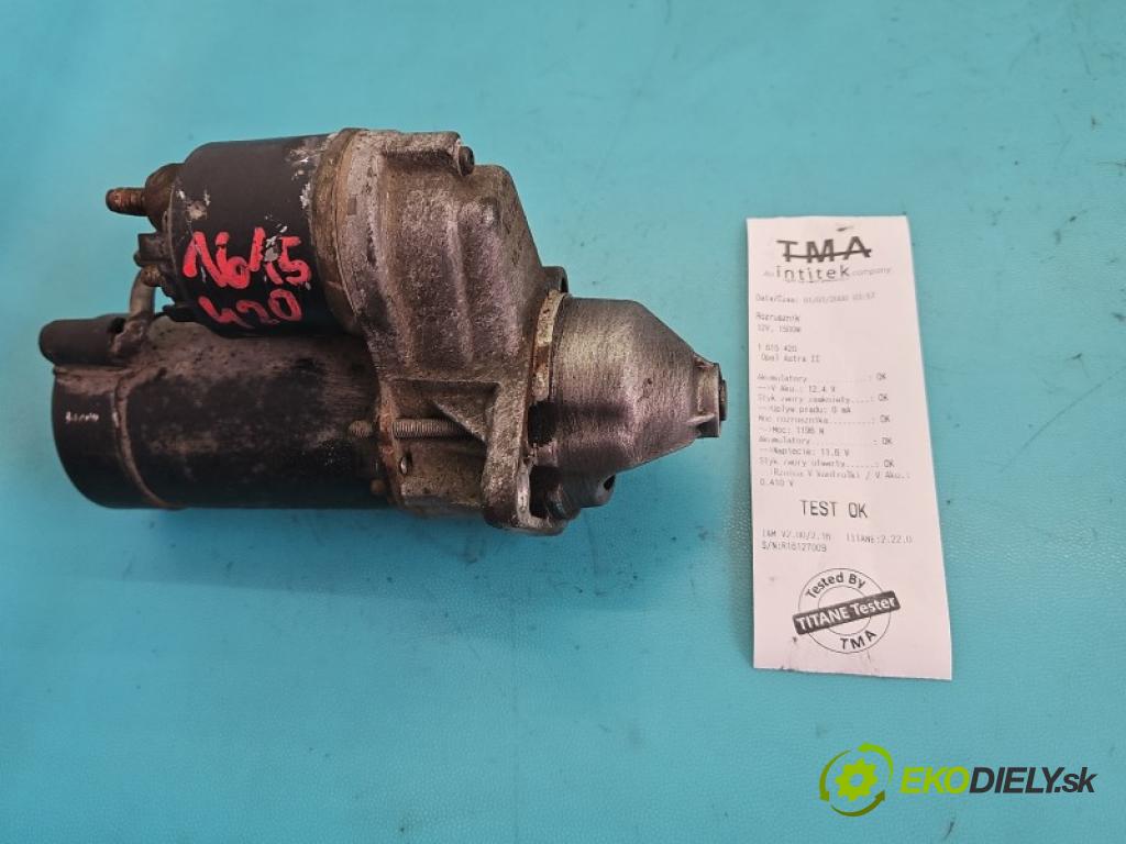 Opel Astra II 1998-2009 1.6 16V 101 hp manual 74 kW 1598 cm3 5- startér: 09130838 (Startér)