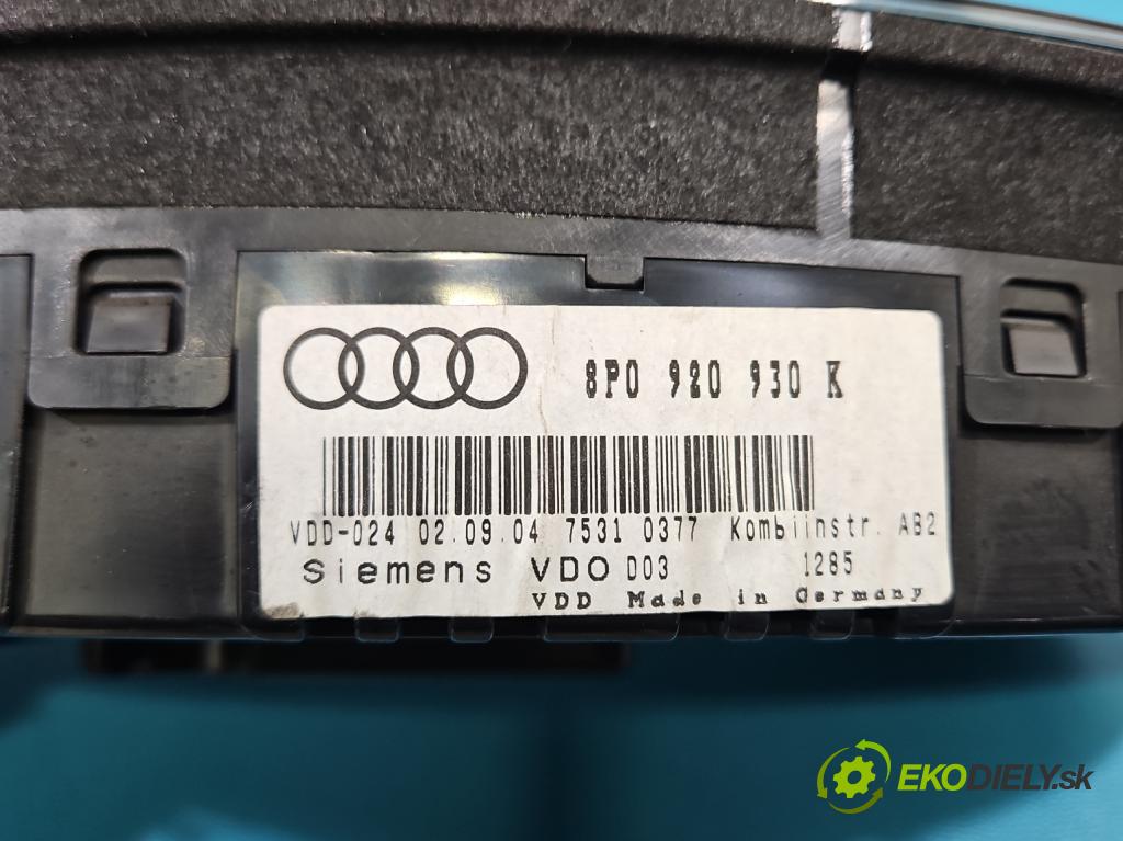 Audi A3 8P 2003-2012 2.0 tdi 140 hp manual 103 kW 1968 cm3 5- Přístrojová deska 8P0920930K (Přístrojová deska)
