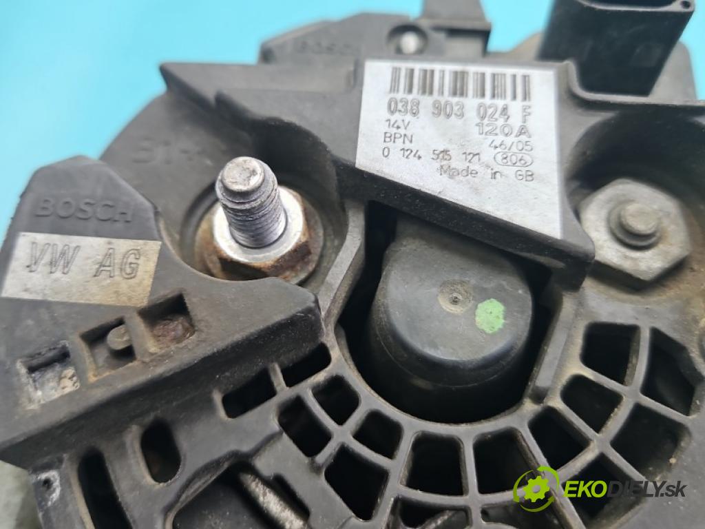 Skoda Octavia I 1996-2010 1.9 tdi 101 HP manual 74 kW 1896 cm3 5- Alternator 038903024F (Alternátor)