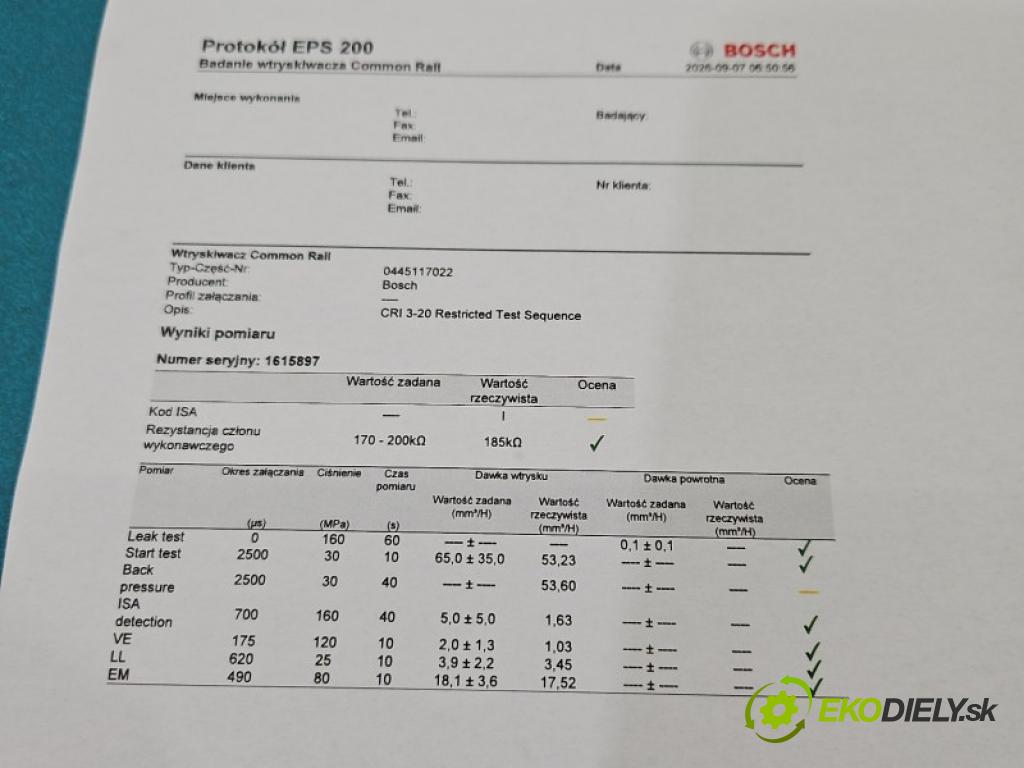 Porsche Cayenne II 2010-2017 3.0d 245KM automatic 180 kW 2967 cm3 5- vstrek diesel: 0445117022