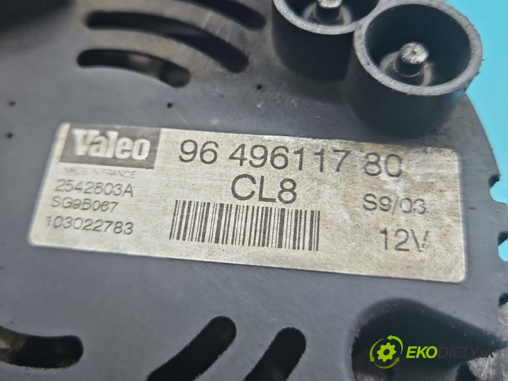 Peugeot 307 1.6 16V 109 HP manual 80 kW 1587 cm3 5- Alternator 9649611780 (Alternátor)