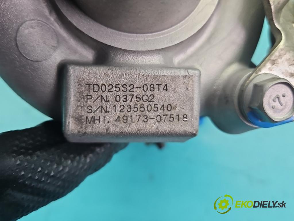 Peugeot 308 I 2007-2013 1.6 hdi 90 hp manual 66.2 kW 1560 cm3 5- Turbodmychadlo repasováno 49173-07518