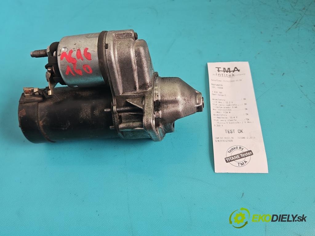 Opel Corsa C 2000-2006 1.2 16V 75 hp manual 55 kW 1199 cm3 5- startér: D6RA293 (Startér)