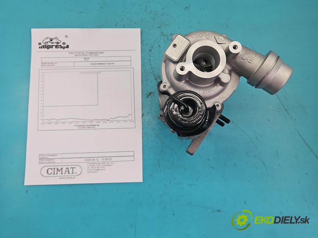 Renault Clio IV 2012-2020 1.5 dci 90 hp manual 66 kW 1461 cm3 5- Turbodmychadlo repasováno 54359710028