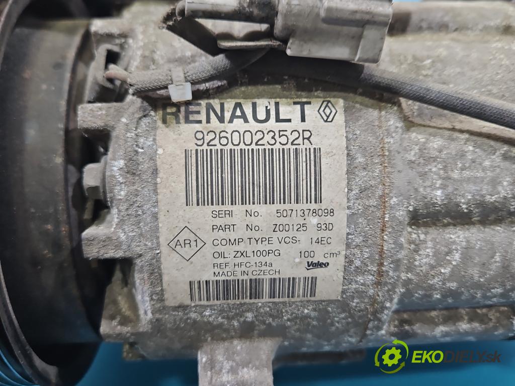 Renault Clio IV 2012-2020 1.5 dci 90 HP manual 66 kW 1461 cm3 5- Kompresor: klimatizácie 926002352R (Kompresor klimatizácie)