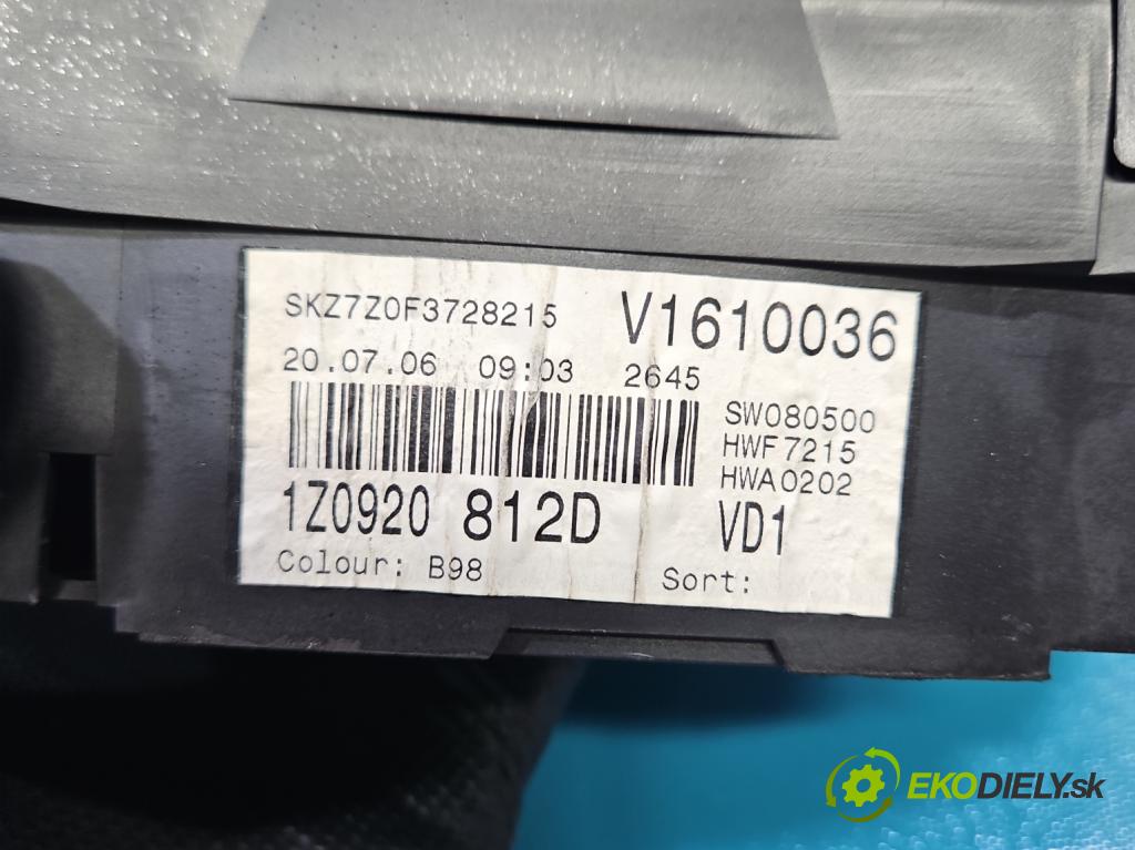 Skoda Octavia II 2004-2013 1.9 tdi 105 HP manual 77 kW 1896 cm3 5- prístrojovka/ budíky 1Z0920812D (Prístrojová doska)