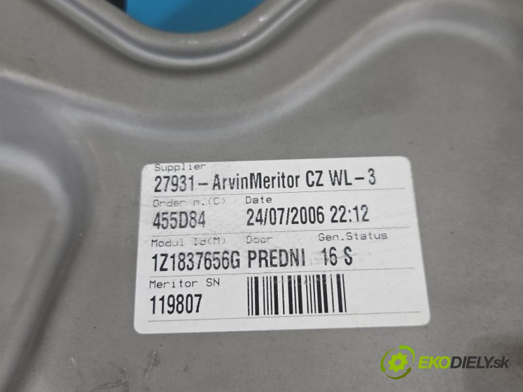Skoda Octavia II 2004-2013 1.9 tdi 105 hp manual 77 kW 1896 cm3 5- mechanismus stahování přední pravý 1K0959792J