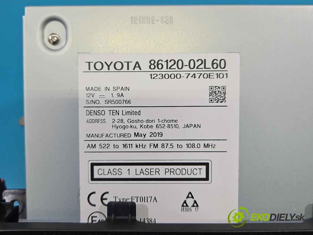 Toyota Corolla E21 2019- 1.6 16V 132 HP manual 97 kW 1598 cm3 4- Radio originál 86120-02L60