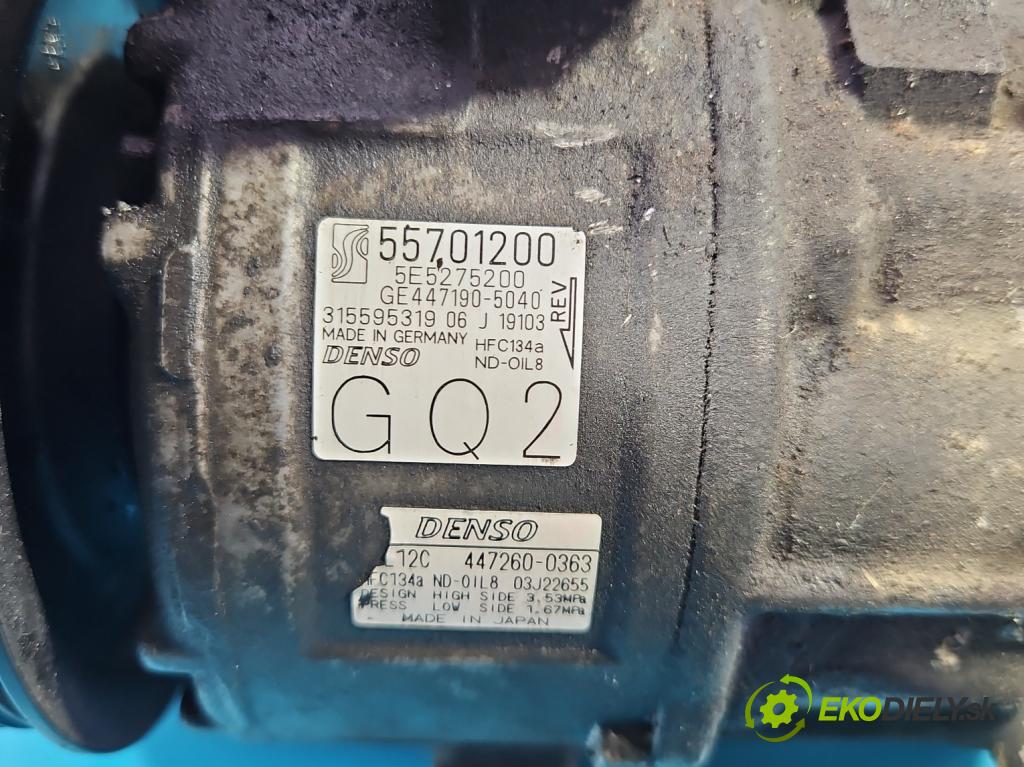 Opel Corsa D 2006-2014 1.2 16V 80 hp manual 59 kW 1229 cm3 3- Kompresor: klíma 55701200 (Kompresor klimatizace)