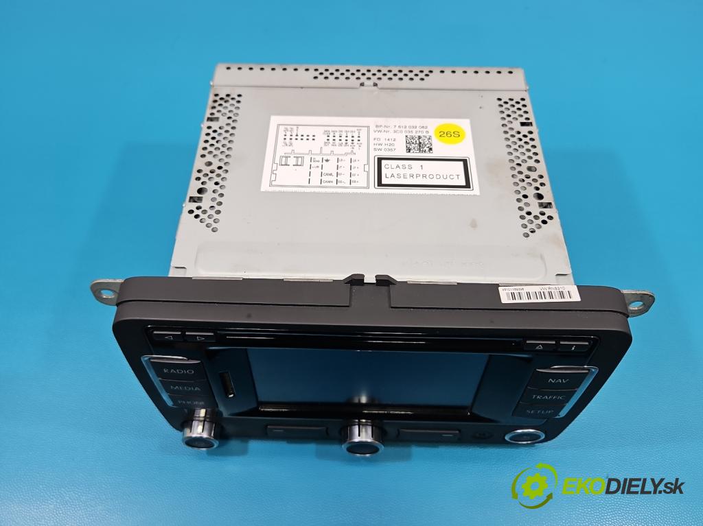Vw Golf VI 2008-2013 1.6 tdi 105 HP manual 77 kW 1598 cm3 5- Radio originál 3C0035270B
