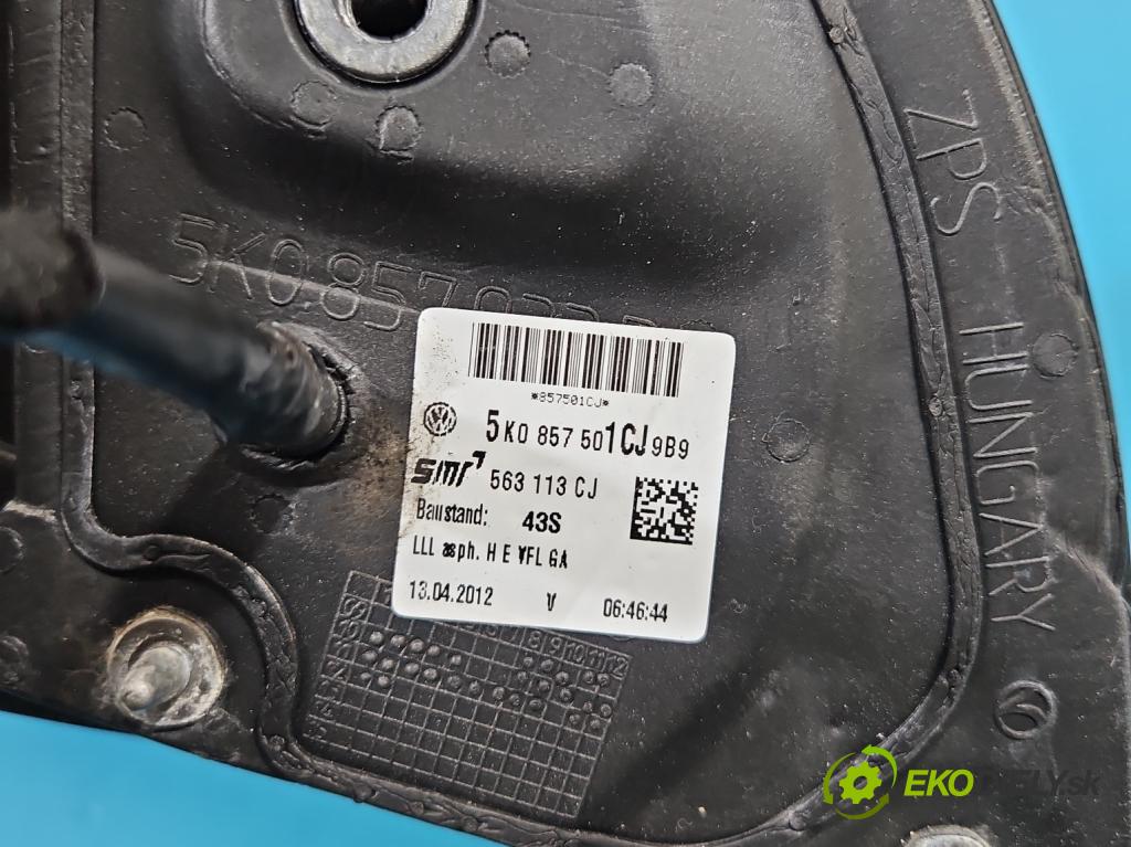 Vw Golf VI 2008-2013 1.6 tdi 105 HP manual 77 kW 1598 cm3 5- zrkadlo ľavé 5K0857501CJ (Kľučka dverí ostatné)