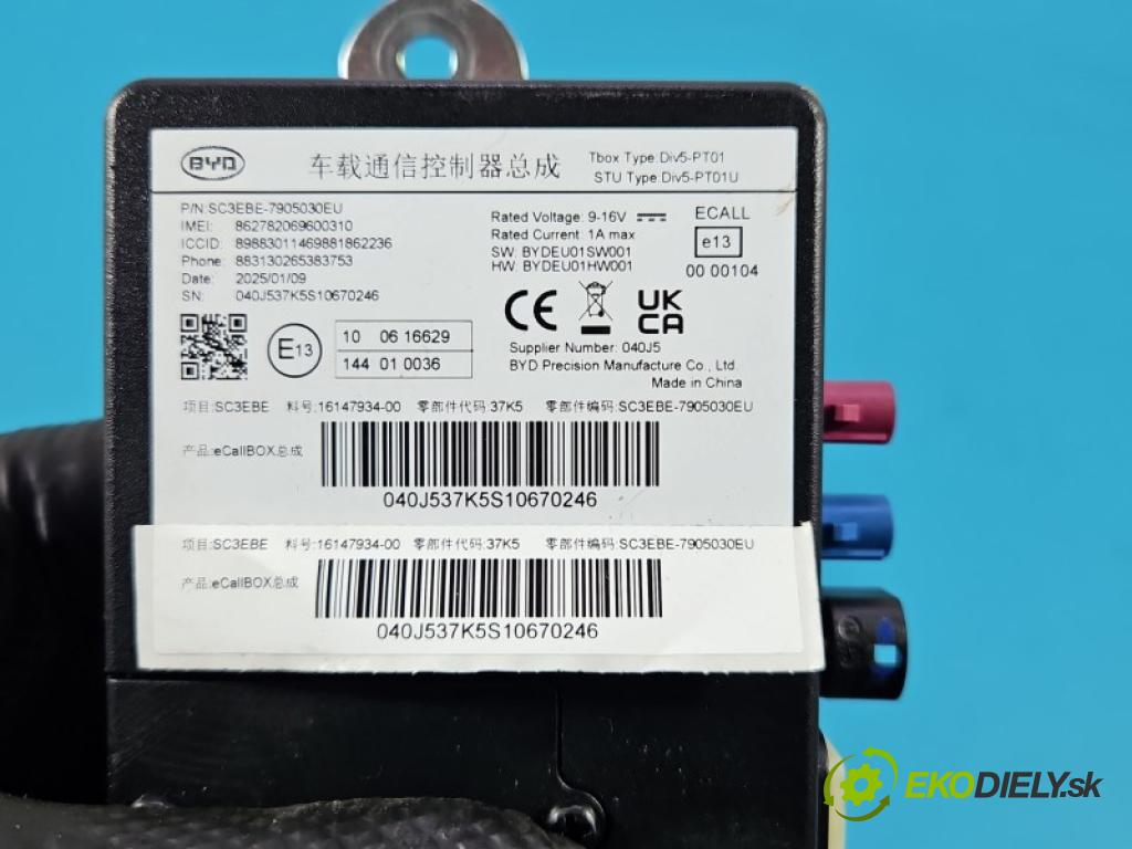 BYD ATTO 2 0.0 177 HP automatic 130 kW 5- riadiaca jednotka ostatné SC3EBE-7905030EU