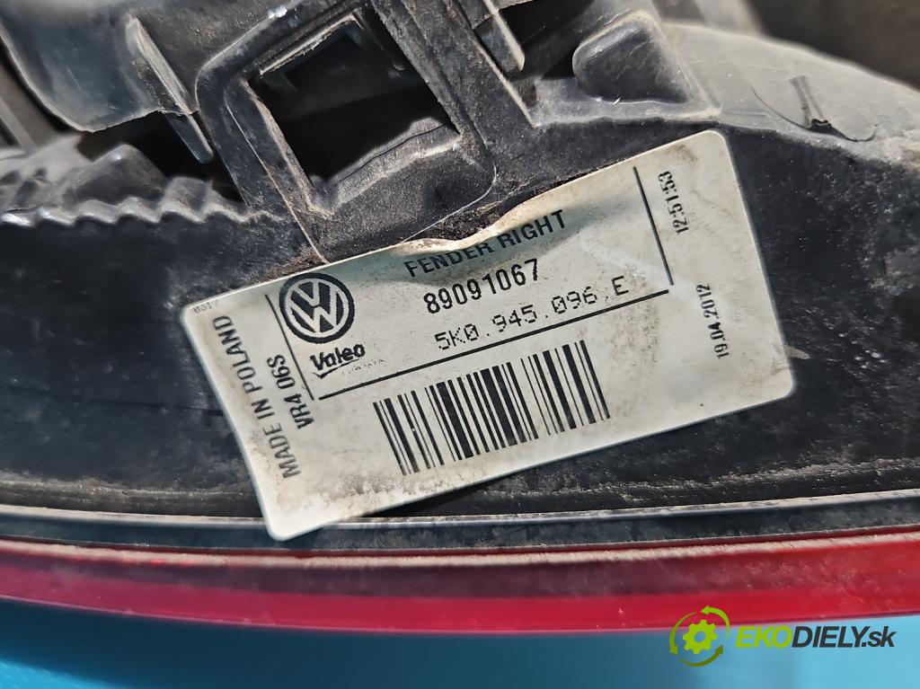 Vw Golf VI 2008-2013 1.6 tdi 105 HP manual 77 kW 1598 cm3 5- svetlo / reflektor zadné pravé blatník
