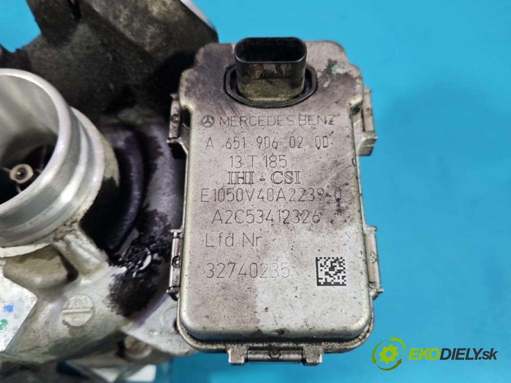 Mercedes C W204 2007-2014 2.2 CDI 136 HP automatic 100 kW 2148 cm3 4- turbodúchadlo, turbo A6510900086 (Turbodúchadlo (kompletné))